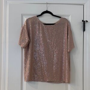 Cherish Glittering Pink Short Sleeve Top